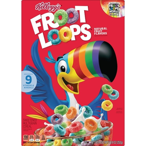 Kellogg s Froot Loops Cereal Original, 8.9 Ounce, 18 Per Case