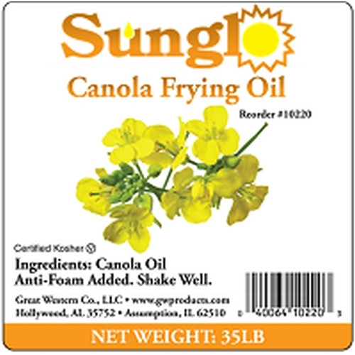 Sunglo Canola Frying Oil, 35 Pounds