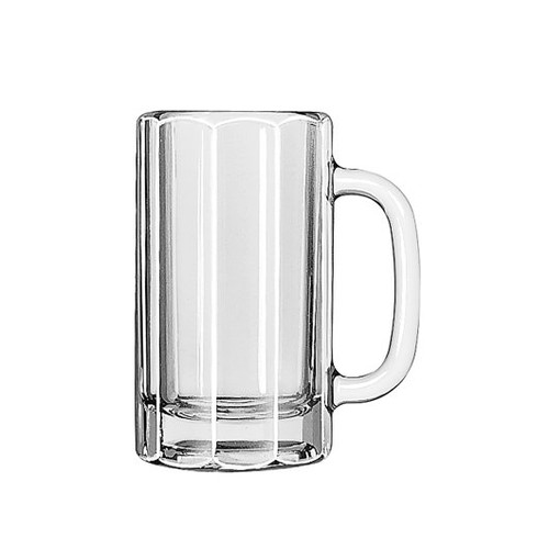 Libbey 16 Ounce Clear Glass Paneled Beer Mug, 12 Each, 1 Per Case