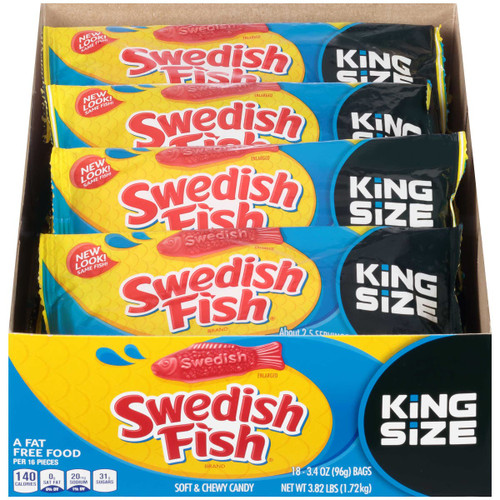 Swedish Fish Soft Candy Berry King Size, Fat Free