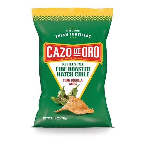 Cazo De Oro Fire Roasted Hatch Chili Tortilla Chips, 11 Ounce, 9 Per Case