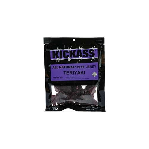 Kickass Beef Jerky All Natural Teriyaki Beef Jerky, 3 Ounce, 24 Per Case Kickass Beef Jerky All Natural Teriyaki Beef Jerky, 3 Ounce, 24 Per Case