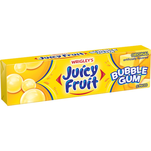 Juicy Fruit Bubble Gum Original, 5 Piece, 144 Per Case Juicy Fruit Bubble Gum Original, 5 Piece, 144 Per Case