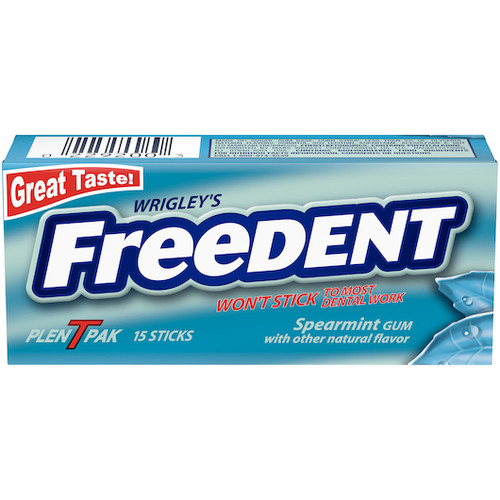 Wrigleys Freedent Spearmint Bubble Gum, 15 Piece, 12 Per Pack, 30 Per Case Wrigleys Freedent Spearmint Bubble Gum, 15 Piece, 12 Per Pack, 30 Per Case