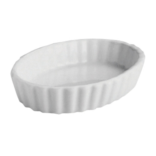 Hall China Oval Fluted Souffle Creme Brulee Dish (6 1/2 Oz) White, 2 Dozen
