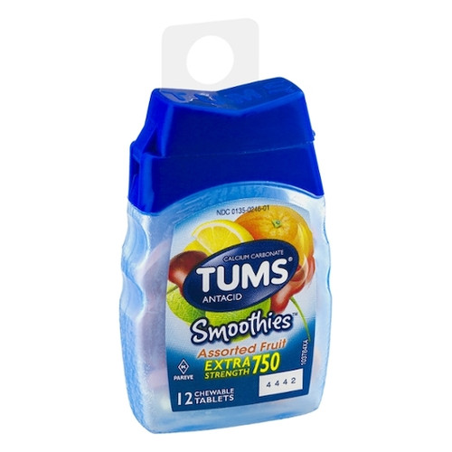 Tums Extra Strength Assorted Fruit, 12 Count, 9 Per Pack, 8 Per Case