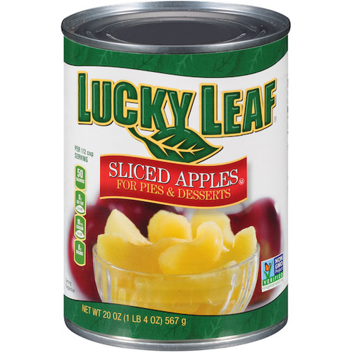 Lucky Leaf Sliced Apples In Water, 20 Ounce, 12 Per Case