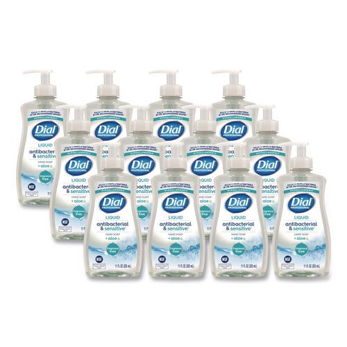 Antibacterial and Sensitive Fragrance-Free Liquid Hand Soap, Unscented, 11 oz, 12/Carton