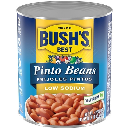 Bushs Best Low Sodium Pinto Beans, 111 Ounce, 6 Per Case Bushs Best Low Sodium Pinto Beans, 111 Ounce, 6 Per Case