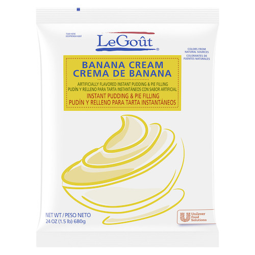 Legout Banana Cream Flavored Instant Pudding Mix & Pie Filling, 24 Ounce, 12 Per Case