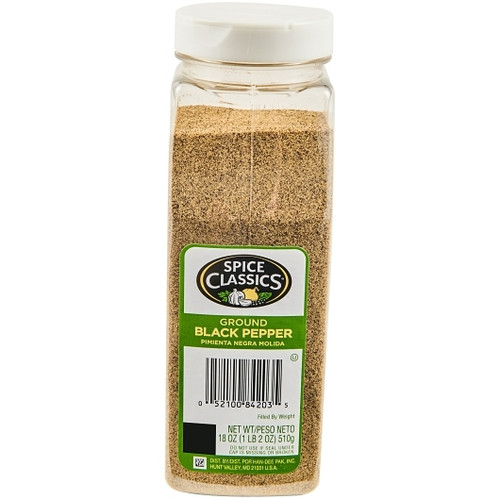 Spice Classics Ground Black Pepper, 18 Ounce, 6 Per Case