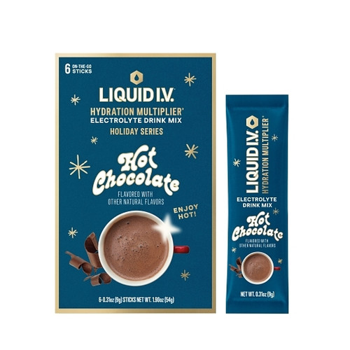 Liquid I.V. Hot Chocolate Electrolyte Drink Mix 6 Count, 1.9 Ounce, 12 Per Case