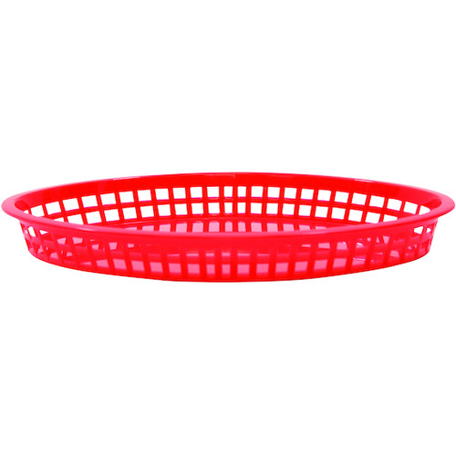 Tablecraft 12.75 Inch X 9.5 Inch X 1.5 Inch Red Oval Jumbo Platter Basket, 36 Each