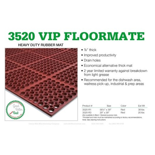 Cactus Mat Vip Floor Mat Red 58 Inches Extra 39 , 1 Each