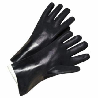 Anchor Brand PVC-Coated Jersey-Lined Gloves, Rough Grip, 12 in, Large, Black, 12 Pairs