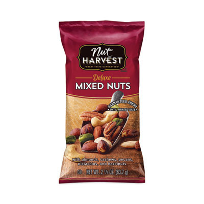 Nut Harvest Deluxe Mixed Nuts, 2.25 Oz Pouch, 8 Count