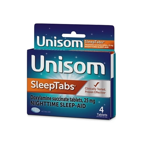 Unisom Sleep-Aid Tablets, 4 Count, 3 Per Pack, 8 Per Case