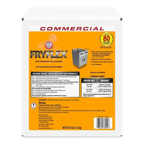 Fryflex Arm & Hammer Deep Fryer Boil Out Cleaner Bulk Box, 25 Pound