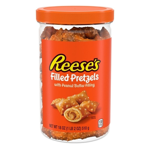 Reese's Filled Pretzels With Peanut Butter Filling, 18 Ounce, 6 Per Case