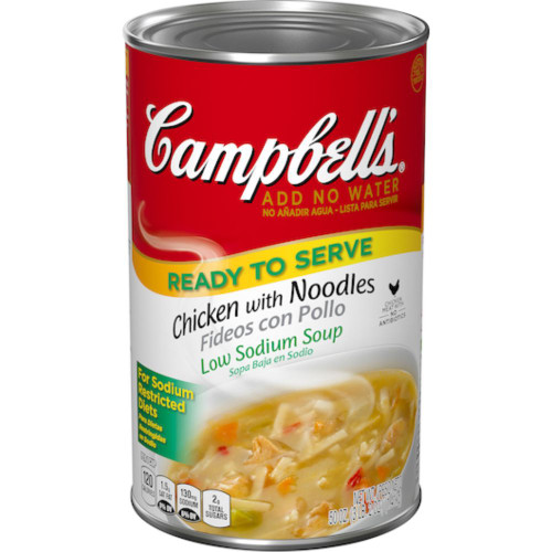 Campbell's Classic Low Sodium Chicken Noodle Shelf Stable Soup