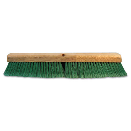 Boardwalk® Floor Broom Head, 3" Green Flagged Recycled PET Plastic Bristles, 24" Brush