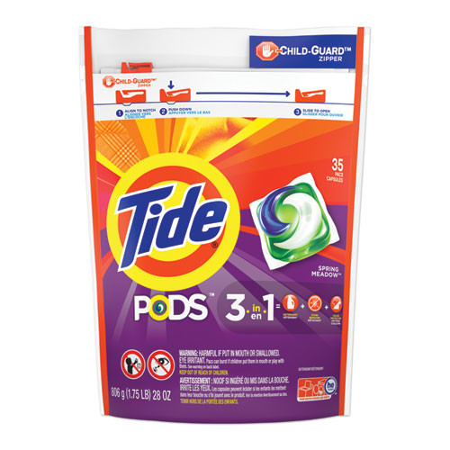 Tide® Pods, Laundry Detergent, Spring Meadow, 35/Pk, 4 Pks/Case