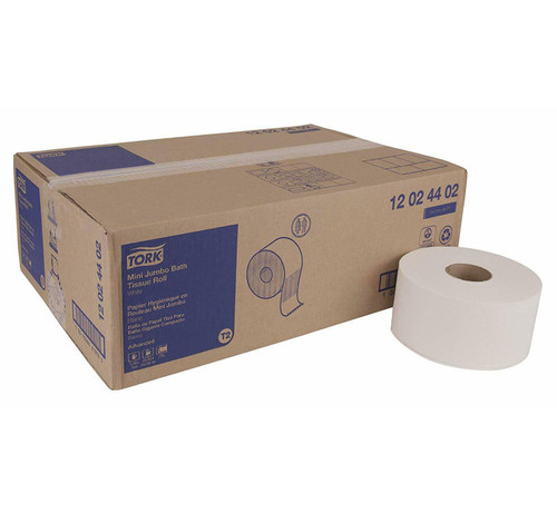 Tork Advanced Mini-Jumbo Roll Bath Tissue, 2-Ply, White