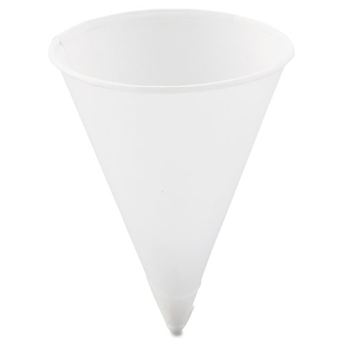 Cone Water Cups, Paper, 4 Oz, Rolled Rim, White, 200/bag, 25 Bags/carton