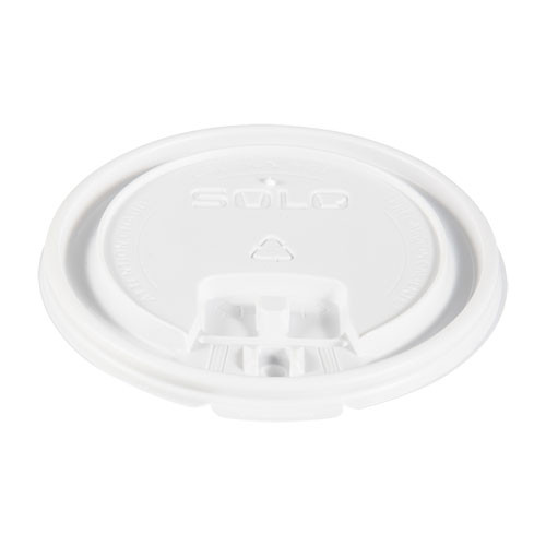 Lift Back And Lock Tab Cup Lids, Fits 10 Oz To 24 Oz Cups, White, 100/sleeve, 10 Sleeves/carton