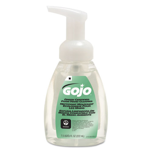 GOJO® Green Certified Foam Soap, Fragrance-Free, 7.5 oz Pump Bottle