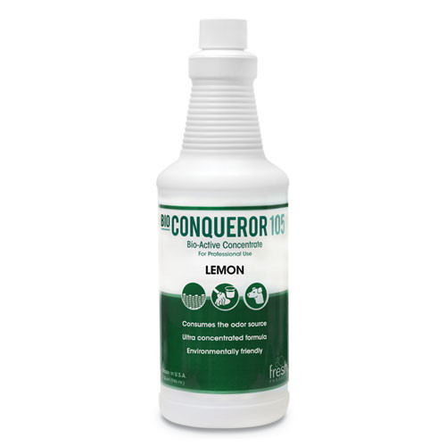 Bio Conqueror 105 Enzymatic Odor Counteractant Concentrate, Citrus, 32 Oz Bottle, 12/carton