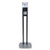 Es8 Hand Sanitizer Floor Stand With Dispenser, 1,200 Ml, 13.5 X 5 X 28.5, Graphite/silver