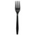 Heavyweight Polypropylene Cutlery, Fork, Black, 1000/carton