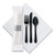 Caterwrap Cater To Go Express Cutlery Kit, Fork/knife/spoon/napkin, Black, 100/carton