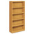 HON® 10700 Series Wood Bookcase, Five Shelf, 36w x 13 1/8d x 71h, Harvest, 1/Carton