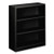 HON® Metal Bookcase, Three-shelf, 34-1/2w x 12-5/8d X 41h, Black, 1/Carton