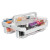 Deflecto® Stackable Caddy Organizer with S, M and L Containers, White Caddy, Clear Containers