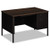 HON® Metro Classic Series Right Pedestal Desk, 48" x 30" x 29.5", Mocha/Black, 1 Each/Carton