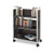 Safco Scoot Single-sided Book Cart, Metal, 3 Shelves, 33" X 14.25" X 44.25", Black