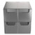 Plastic Cube Desktop Organizer, 4 Compartments, 6 X 6 X 6, Smoke