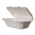 Vegware White Molded Fiber Clamshell Containers, 9 X 11 X 2, White, Sugarcane, 250/carton