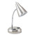 V-Light LED Gooseneck Desk Lamp With Charging Outlets, Gooseneck,15" High, Brushed Steel