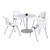 KFI Studios Pedestal Table With Four White Kool Series Chairs, Round, 36" Dia X 29h, Designer White, Ships In 4-6 Business Days