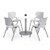 KFI Studios Pedestal Table With Four Light Gray Kool Series Chairs, Round, 36" Dia X 29h, Designer White, Ships In 4-6 Business Days