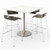 KFI Studios Pedestal Bistro Table With Four Espresso Jive Series Barstools, Square, 36x36x41, Designer White, Ships In 4-6 Business Days