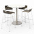 KFI Studios Pedestal Bistro Table With Four Espresso Jive Series Barstools, Round, 36" Dia X 41h, Designer White, Ships In 4-6 Bus Days