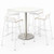 KFI Studios Pedestal Bistro Table With Four White Jive Series Barstools, Round, 36" Dia X 41h, Designer White, Ships In 4-6 Business Days