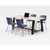 KFI Studios Midtown Dining Table With Four Navy Kool Series Chairs, 36 X 72 X 30, Kensington Maple, Ships In 4-6 Business Days