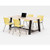 KFI Studios Midtown Dining Table With Four Yellow Kool Series Chairs, 36 X 72 X 30, Kensington Maple, Ships In 4-6 Business Days