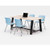 KFI Studios Midtown Dining Table With Four Sky Blue Kool Series Chairs, 36 X 72 X 30, Kensington Maple, Ships In 4-6 Business Days